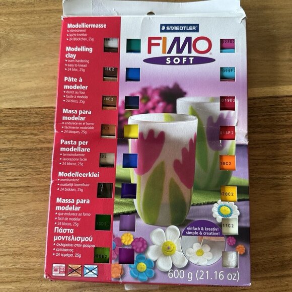 Fimo Lot 24 Staedtler Fimo Soft Colorful Modeling Clay25g And 7 Effect 56g - Picture 1 of 5